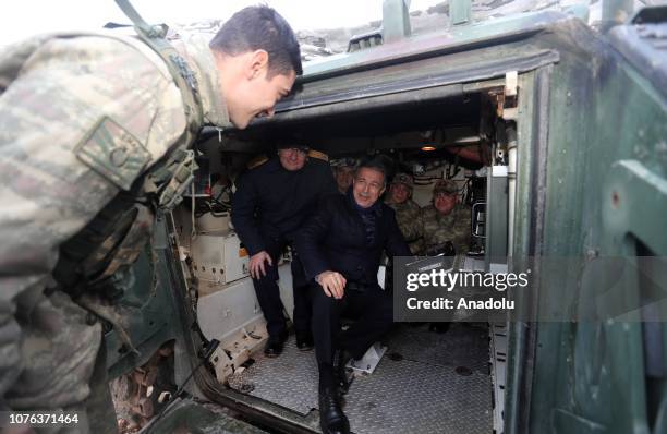 Turkish National Defense Minister Hulusi Akar, Turkish Chief of General Staff Yasar Guler, Land Forces Commander Umit Dundar, Air Forces Commander...