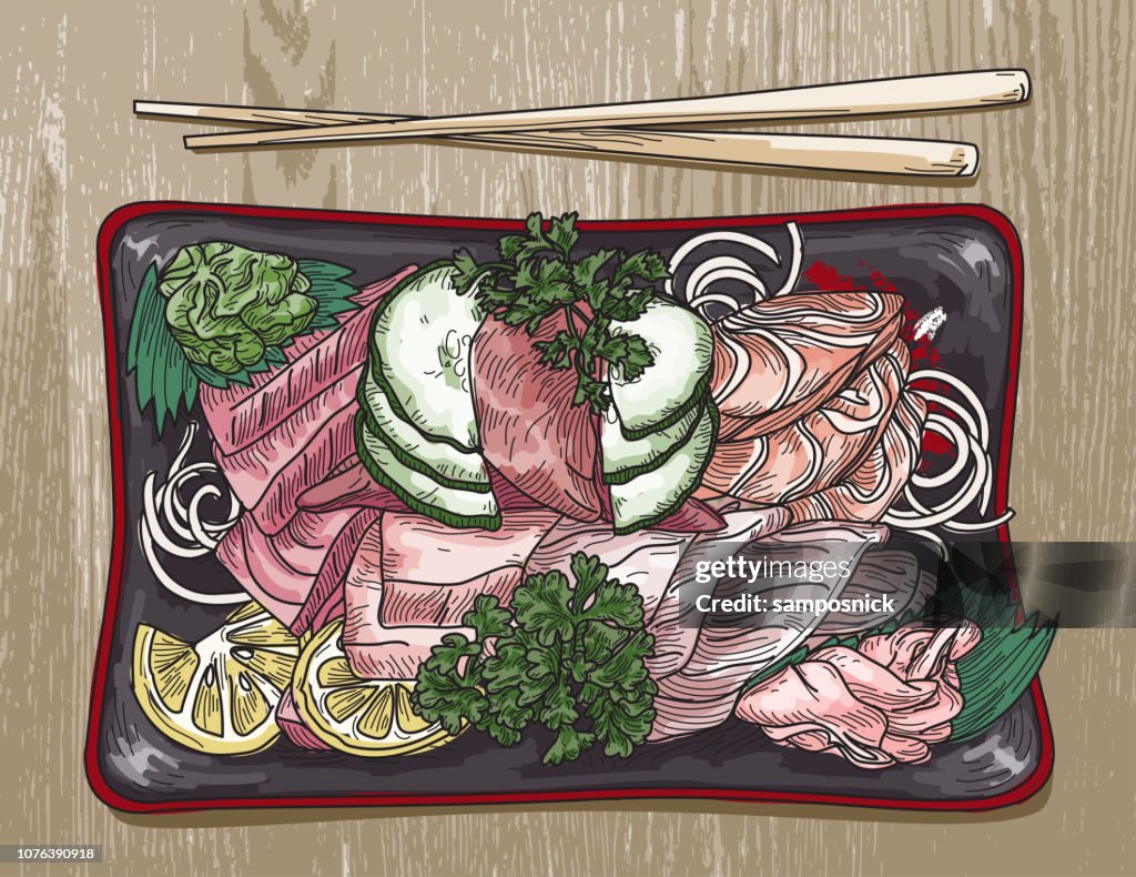 Plato de sashimi
