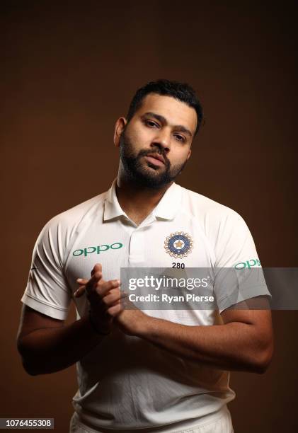 Rohit Sharma of India poses during the India Test squad headshots session at Adelaide Oval on December 03, 2018 in Adelaide, Australia.