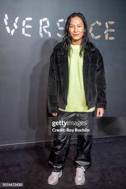 Alexander Wang attends the the Versace fall 2019 fashion show at the American Stock Exchange Building in lower Manhattan on December 02, 2018 in New...