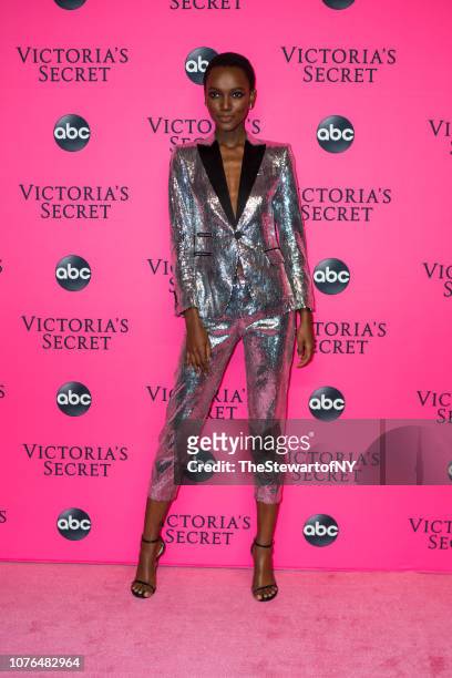 Herieth Paul attends the 2018 Victoria's Secret Fashion Show viewing party at Spring Studios on December 02, 2018 in New York City.