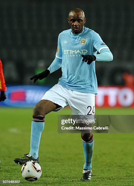 Patrick Vieira of Manchester City in action during the UEFA Europa League group A match between Juventus FC and Manchester City at Stadio Olimpico di...