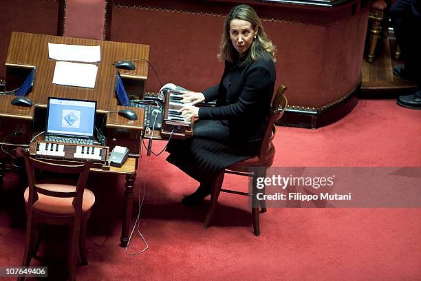 Italian Senate Chamber clerk attends a session on the vote of confidence on December 13, 2010 in Rome, Italy. Italian Prime Minister Silvio...