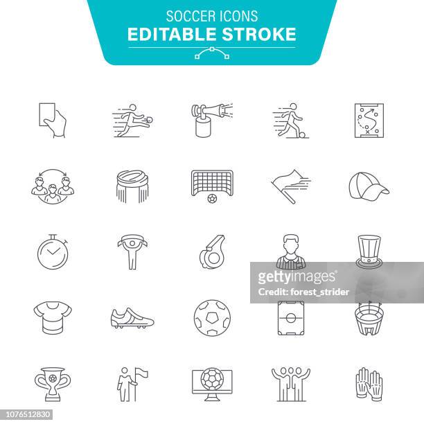 soccer line icons - positioning stock illustrations
