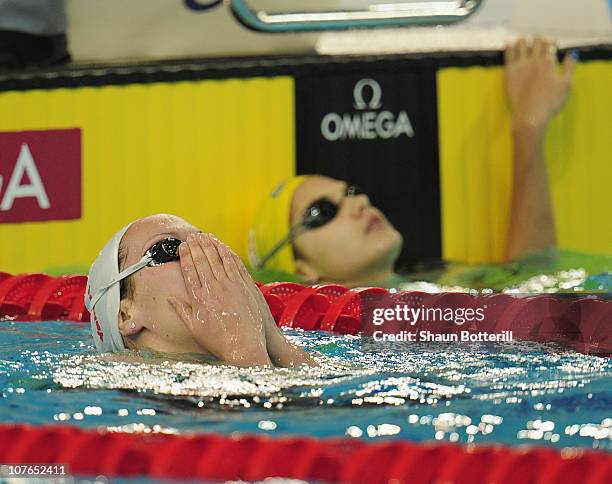 Alexianne Castel of France wins the gold medal in the final of the Women's 200m Backstroke during the 10th FINA World Swimming Championships at the...