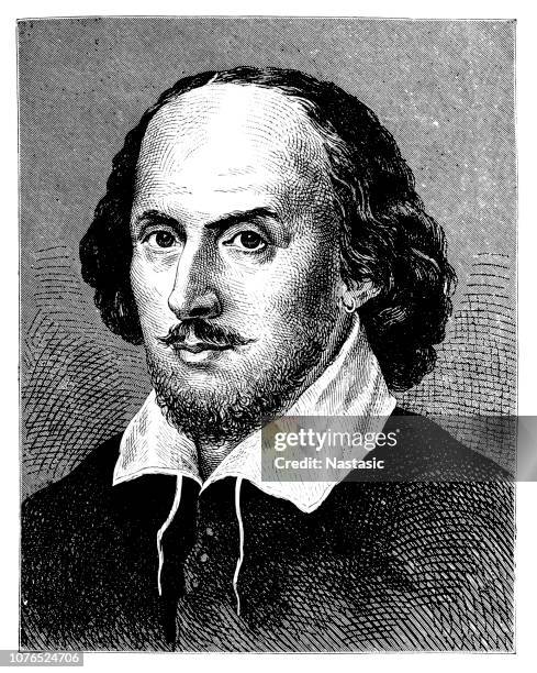 william shakespeare - globe theatre london stock illustrations
