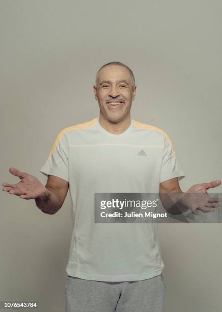 Decathlete Daley Thompson poses for a portrait on February 2018 in Monaco, France.