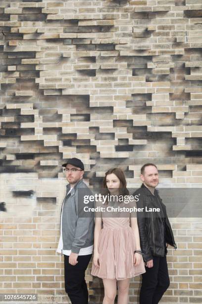Chvrches are photographed for The Guardian Newspaper on May 5, 2018 in Brooklyn, New York.