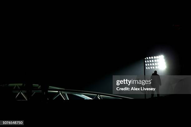 Fan makes their way to the stadium ahead of the Premier League match between Huddersfield Town and Burnley FC at John Smith's Stadium on January 2,...