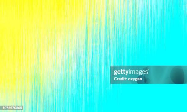 abstract digital pixel noise glitch vibrant yellow and aqua background - television static stock pictures, royalty-free photos & images