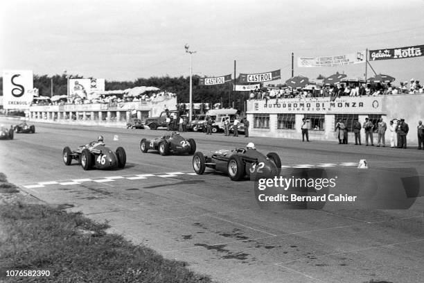 Stirling Moss, Maserati 250F, Grand Prix of Italy, Autodromo Nazionale Monza, 02 September 1956. Not a great start for Stirling Moss, 6th on the...
