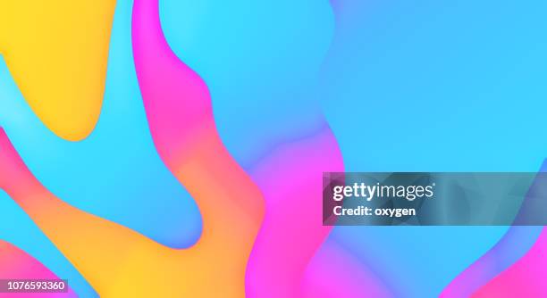 abstract neon blur waves background - flower shape ストックフォトと画像