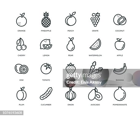 Fruits et légumes Icons - série en ligne Fruits et légumes Icons - série en ligne