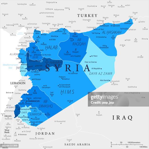 03 - syria - blue spot 10 - damaskus stock illustrations