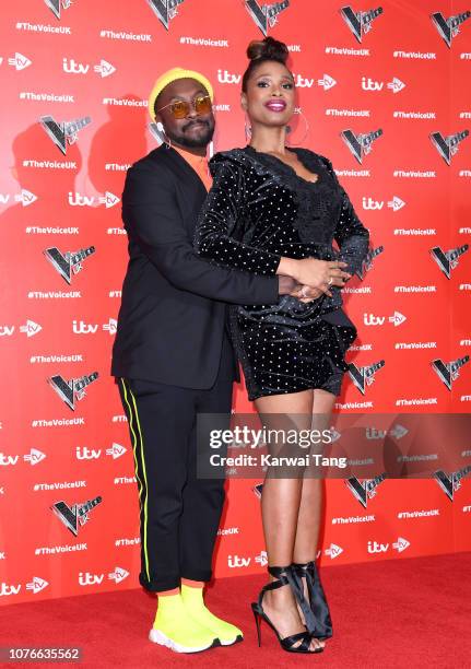 Will.i.am and Jennifer Hudson attend The Voice UK 2019 launch at W Hotel, Leicester Sq on January 3, 2019 in London, England.