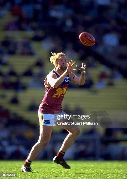 Adam Hueskes of Brisbane in action during the AFL Round 16 match against St Kilda played at Waverley Park in Melbourne, Australia. \ Mandatory...