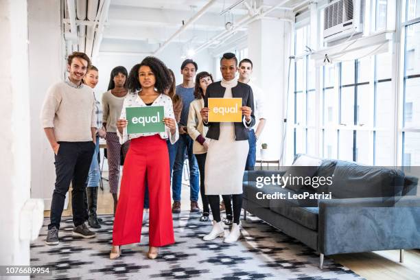 office team people standing for equal rights and justice - racism imagens e fotografias de stock