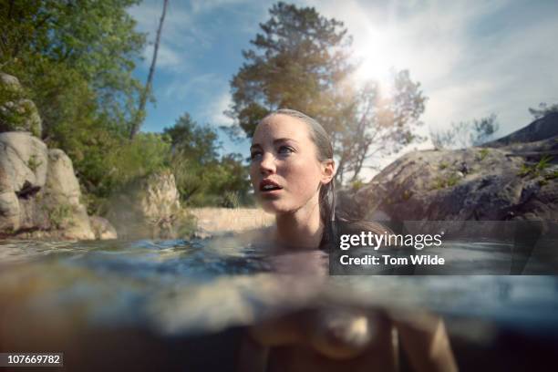 young woman naked in water - nudity bildbanksfoton och bilder