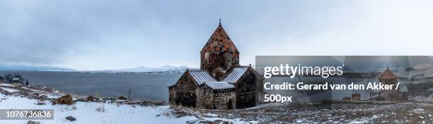 panorama of sevanavank monastery - sevanavank monastery stock pictures, royalty-free photos & images