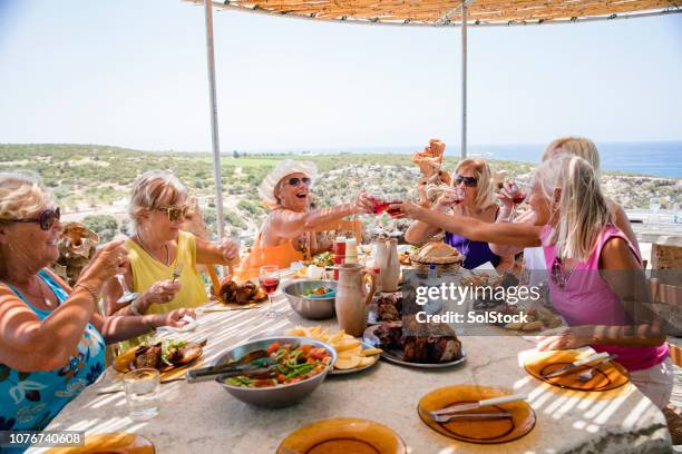 friends cheering to their holiday - paphos stock pictures, royalty-free photos & images