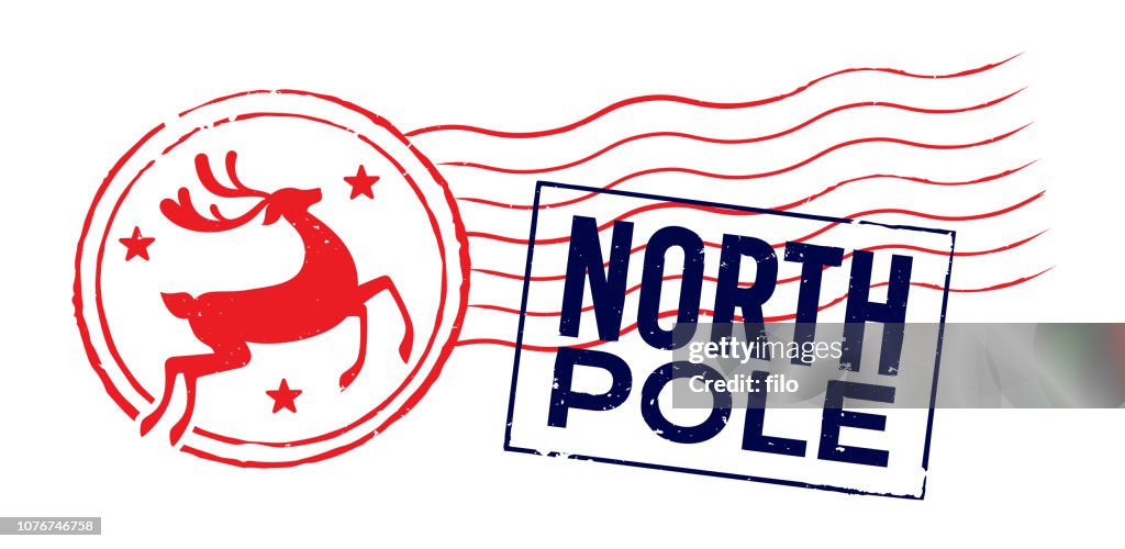 Polo Norte vacaciones Navidad franqueo cancelación marca