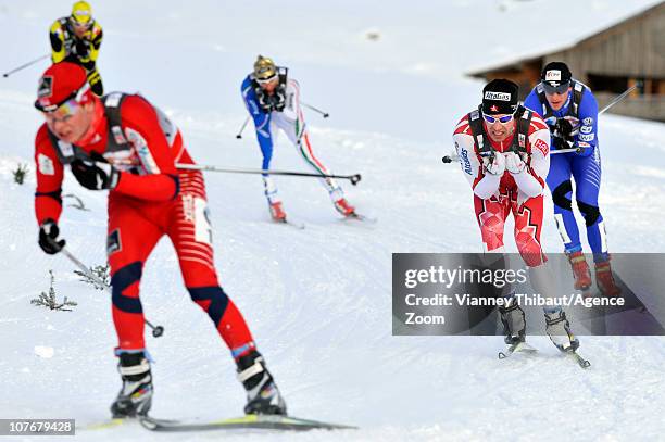 Mass start during the FIS Cross-Country World Cup Men's 30 km on December 18, 2010 in La Clusaz, France.