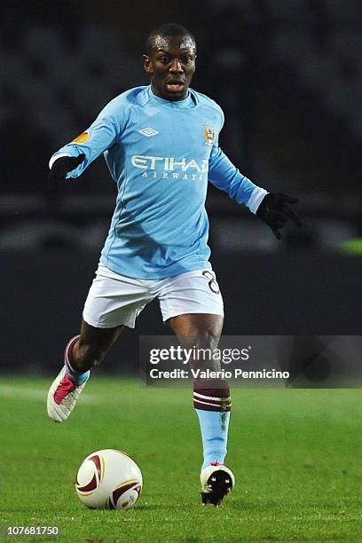 Shaun Wright-Phillips of Manchester City in action during the UEFA Europa League group A match between Juventus FC and Manchester City at Stadio...