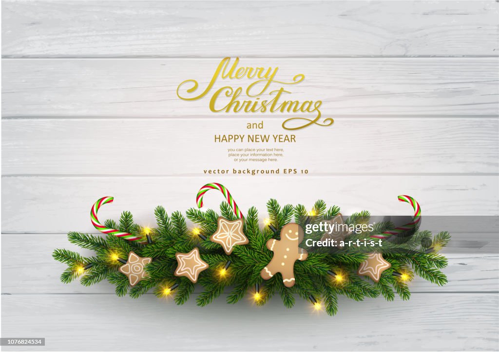 Fundo de Natal com árvore de abeto