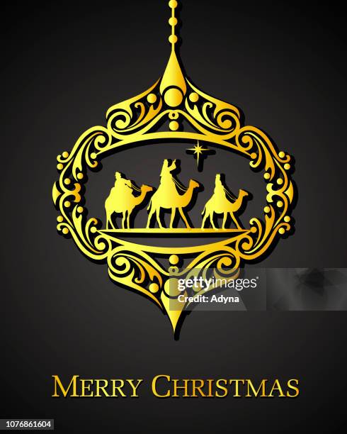 three wise men - riding camel stock illustrations