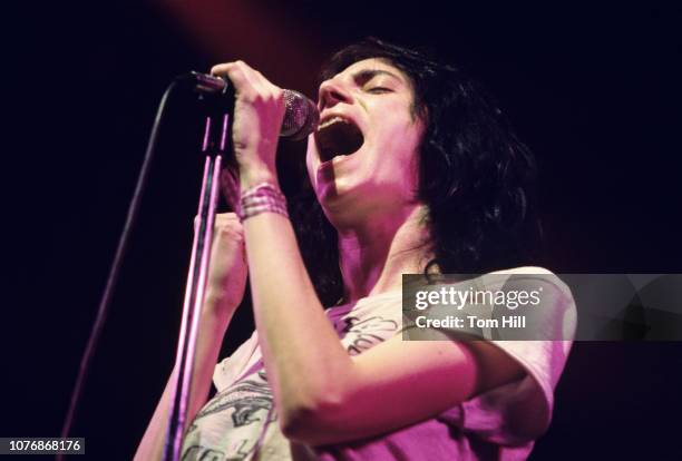 Singer, songwriter and poet Patti Smith performs at Alex Cooley's Electric Ballroom on January 23, 1976 in Atlanta, Georgia.