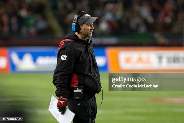 Calgary Stampeders head coach Dave Dickenson during the game against Ottawa Redblacks during the Grey Cup at Commonwealth Stadium on November 25,...