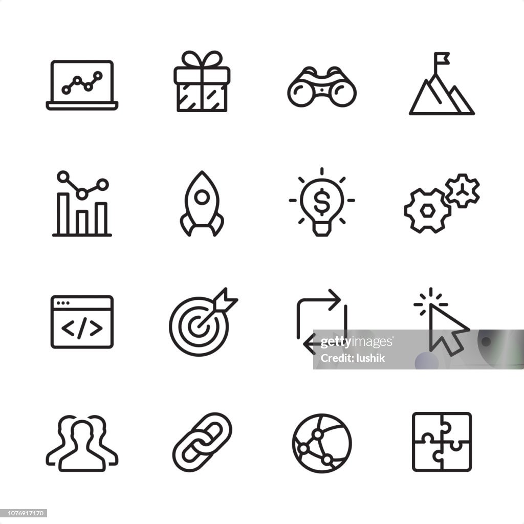 Internet Marketing - outline icon set