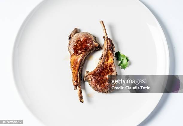 grilled lamb ribs - cutlet bildbanksfoton och bilder