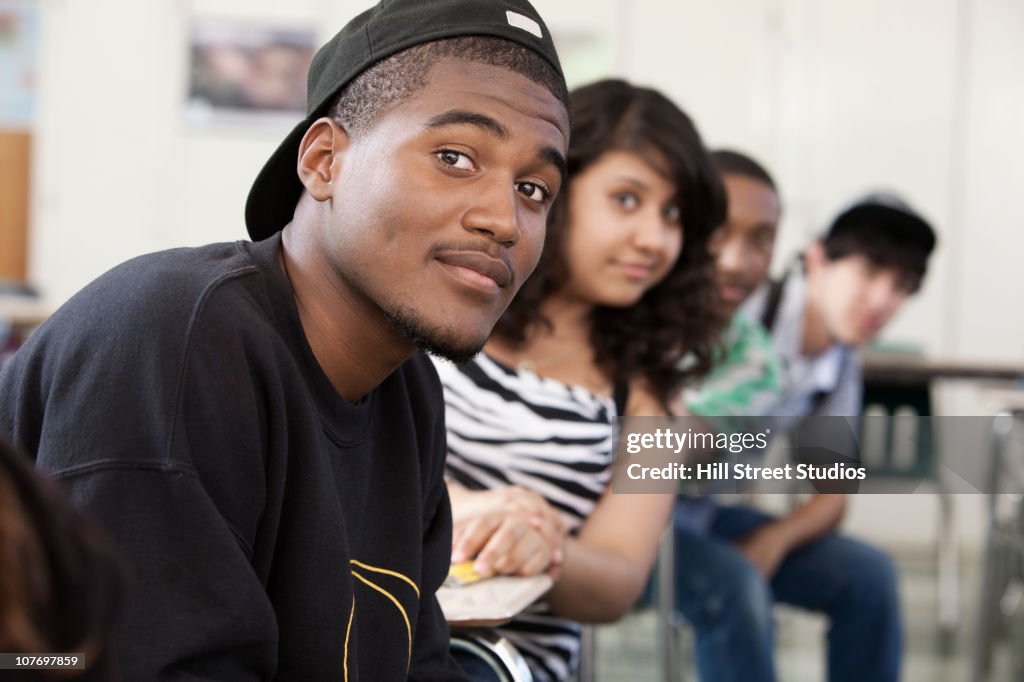 High school students in classroom