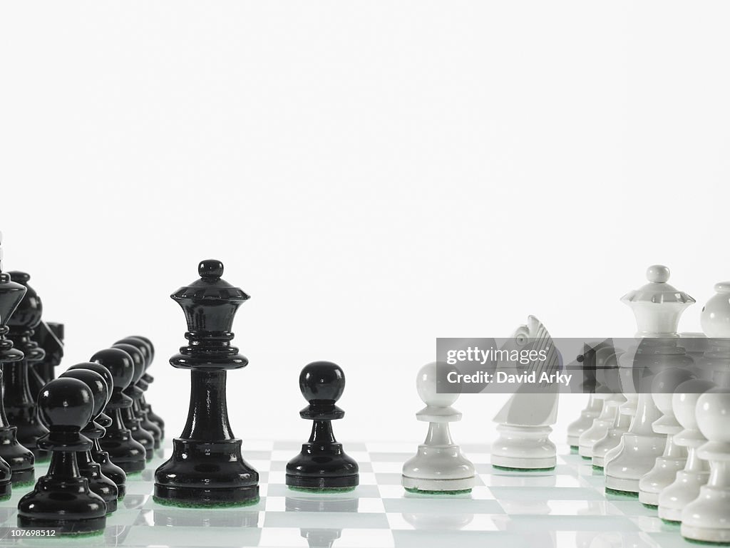 Black and white chess teams