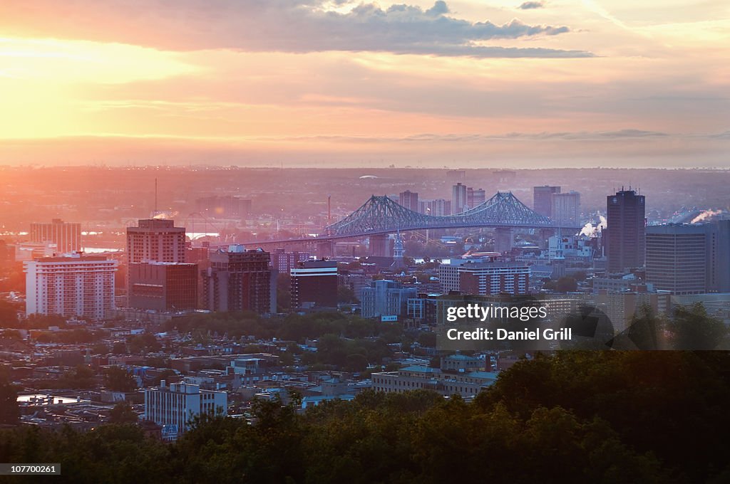 Canada, Montreal, cityscape at sunrise