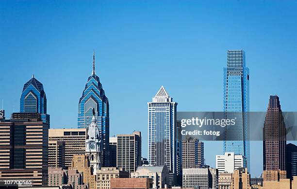 usa, pennsylvania, philadelphia, cityscape - philadelphia skyline - fotografias e filmes do acervo