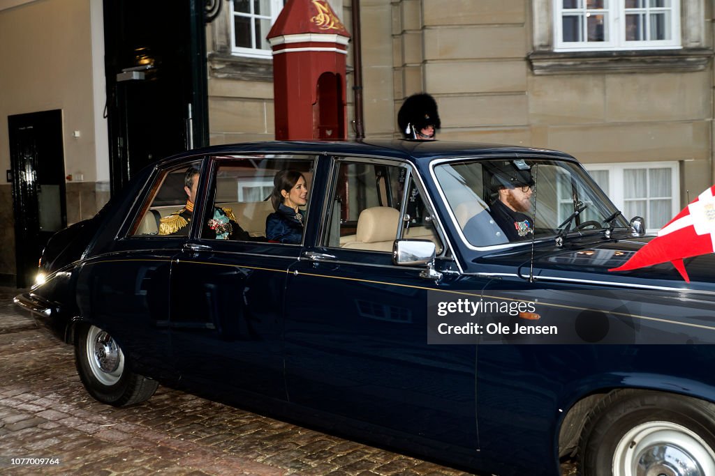 Danish Queen Margrethe Attends New Year's Levee In Copenhagen