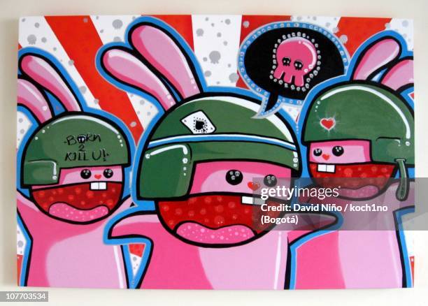 3 amigos - bogota colombia graffiti stock pictures, royalty-free photos & images