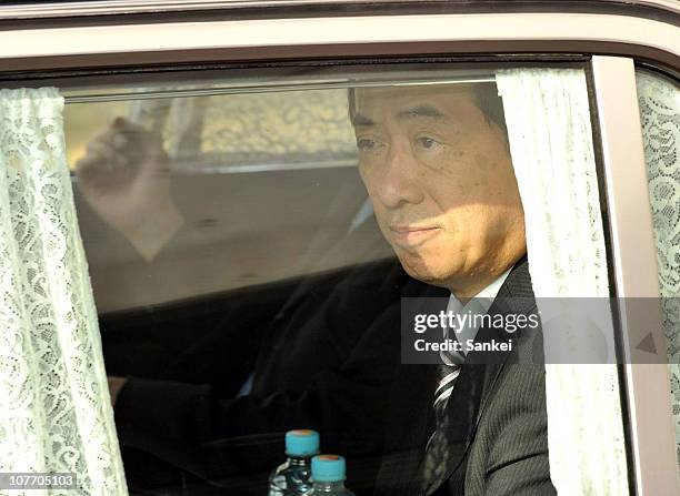 Japanese Prime Minister Naoto Kan leaves for Tokyo after inspecting U.S. Bases in Okinawa on December 18, 2010 in Naha, Okinawa, Japan.