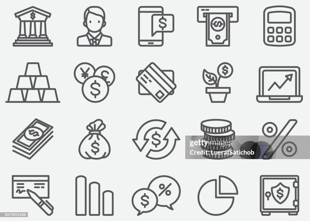 Banking Line Icons