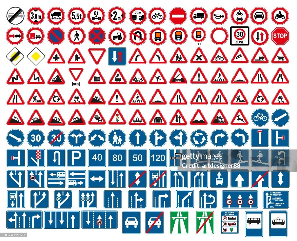 Road Signs Vector Traffic Sign High-Res Vector Graphic - Getty Images