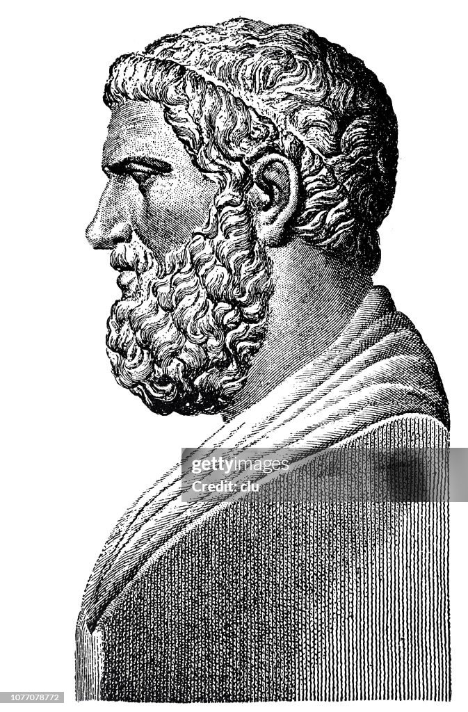 Classical greek, bust of Solon, statesman and poet