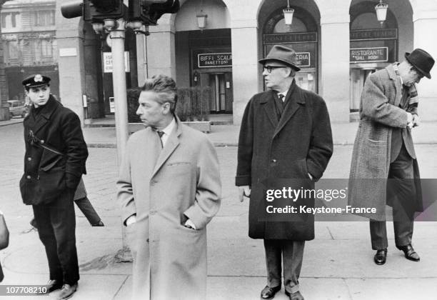 The Conductor Herbert Von Karajan In Front Of La Scala Where He Directs The Rehearsals Of "La Boheme" On January 24Th, 1963