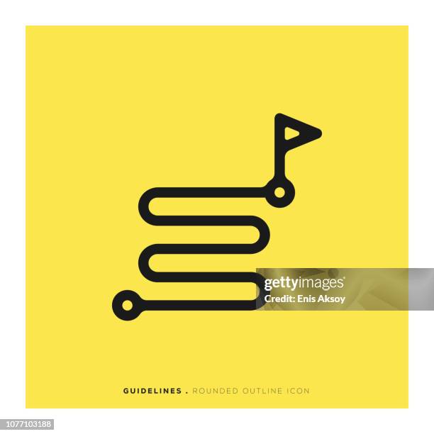 abgerundete liniensymbol leitlinien - anweisungen konzepte stock-grafiken, -clipart, -cartoons und -symbole