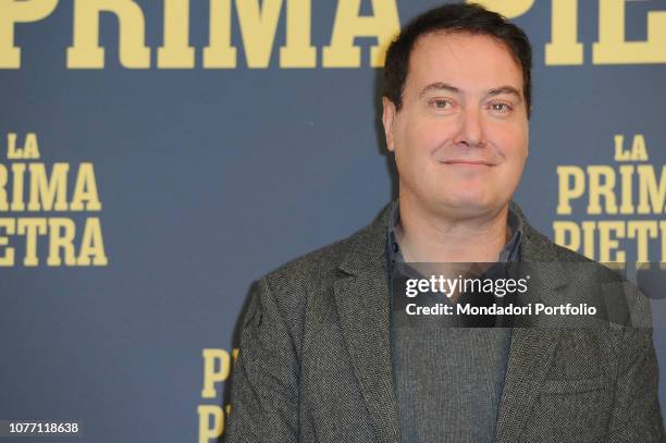 Italian actor Corrado Guzzanti attends the photocall of the film La prima pietra at the Parco dei Principi Hotel. Rome, December 3rd 2018