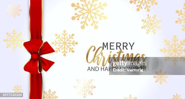 christmas greeting card - tied bow stock illustrations