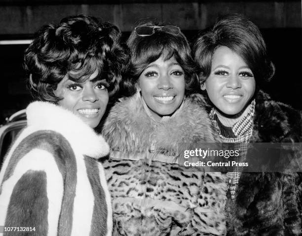 American singer Diana Ross and The Supremes attend a reception in their honour in EMI House, London, 23rd January 1968. They are in London for a...