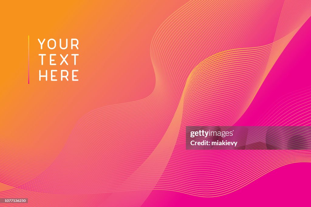 Abstract gradient wave lines background
