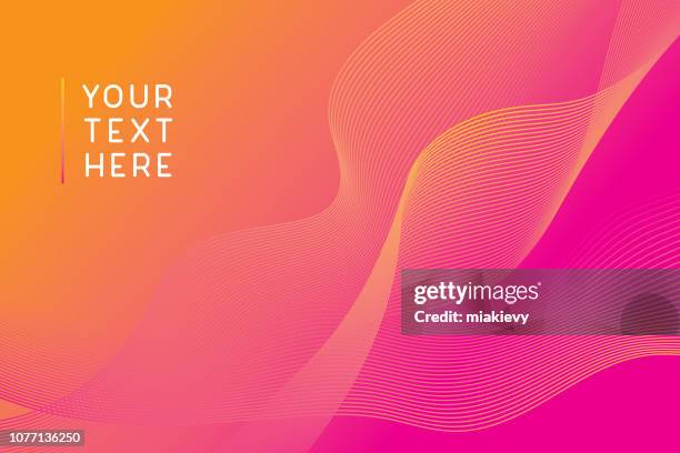 abstract gradient wave lines background - pink colour stock illustrations